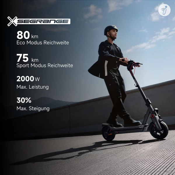 SEGWAY Ninebot MAX G3 D E-Scooter (11 Zoll, Schwarz/Silber/Rot) – Bild 3