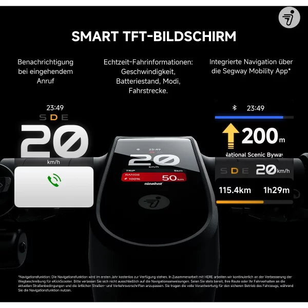 SEGWAY Ninebot MAX G3 D E-Scooter (11 Zoll, Schwarz/Silber/Rot) – Bild 4