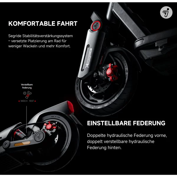SEGWAY Ninebot MAX G3 D E-Scooter (11 Zoll, Schwarz/Silber/Rot) – Bild 5