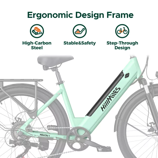 HillMiles 26″ E-Bike – 36V 13Ah Akku, herausnehmbar, Pendler E-Bike für Alltag & Stadt – Bild 3
