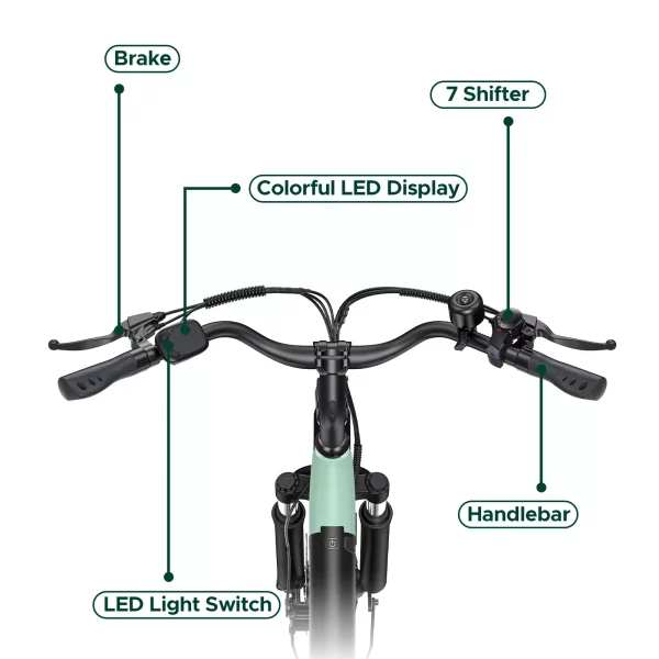 HillMiles 26″ E-Bike – 36V 13Ah Akku, herausnehmbar, Pendler E-Bike für Alltag & Stadt – Bild 5
