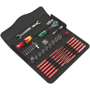 Wera Kraftform Kompakt W1 Wartung Werkzeugset 35-teilig Montageset mit Tasche